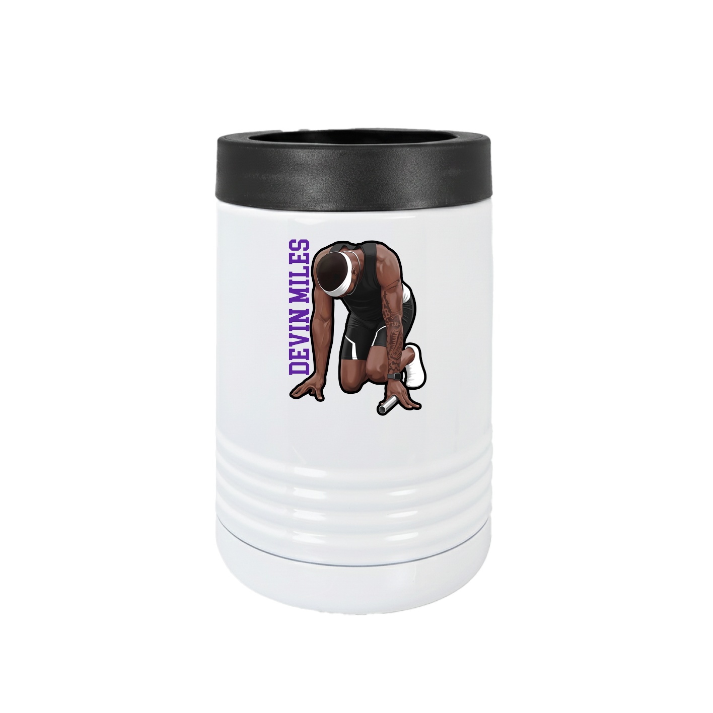 Beverage Holder — Name Vertical in White