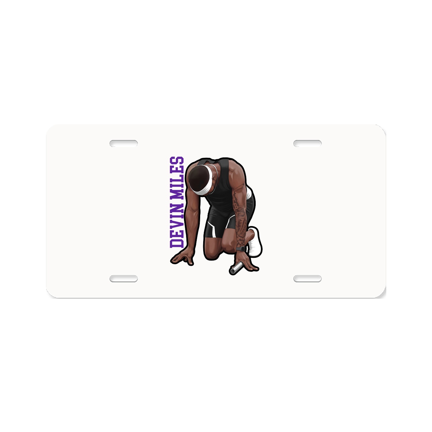 License Plate — Name Vertical in Classic