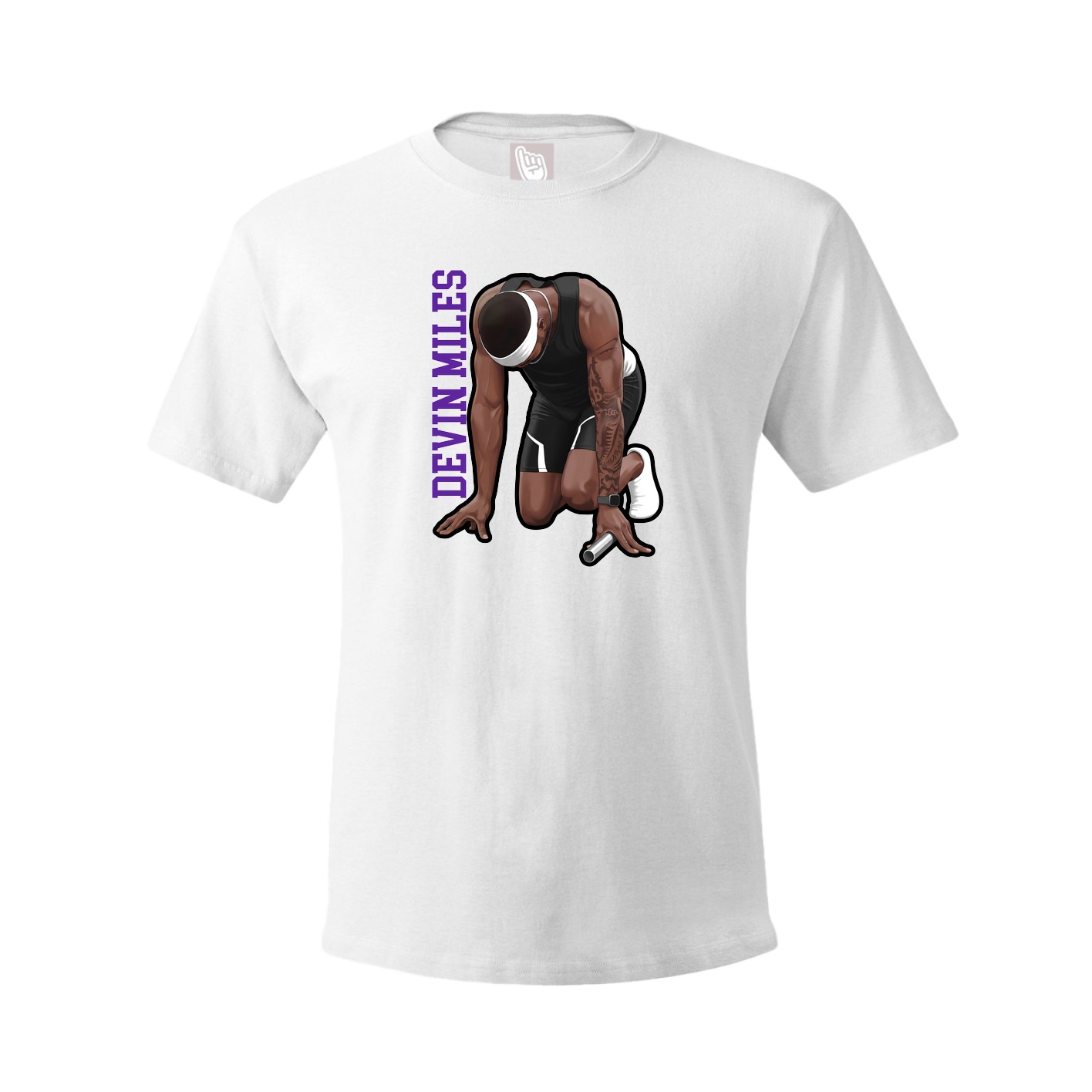 Tee — Name Vertical in White