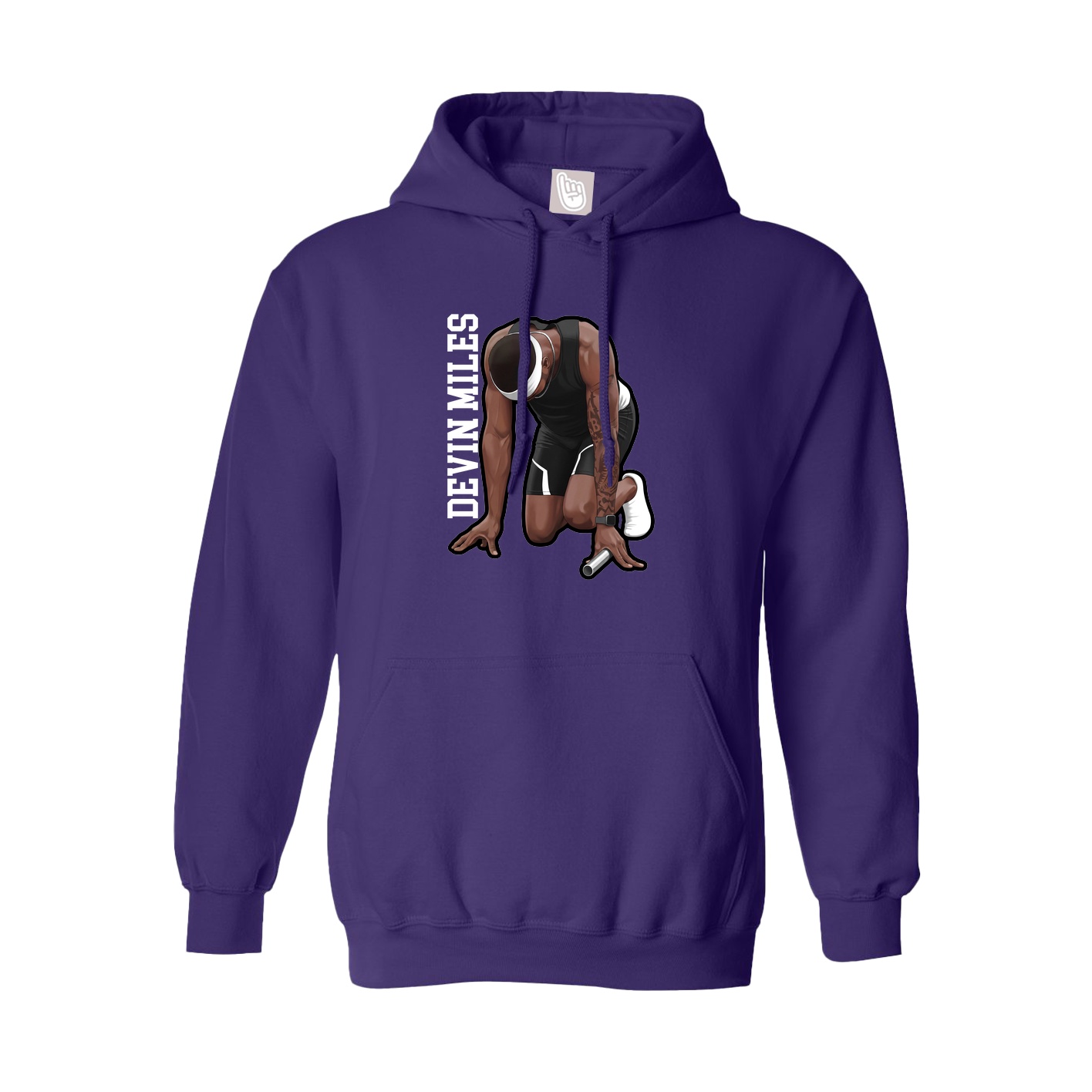 Hoodie — Name Vertical in Purple