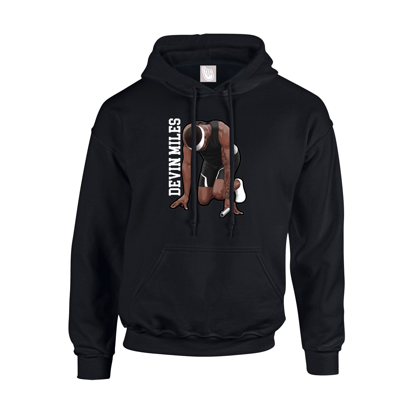 Youth Hoodie — Name Vertical in Black