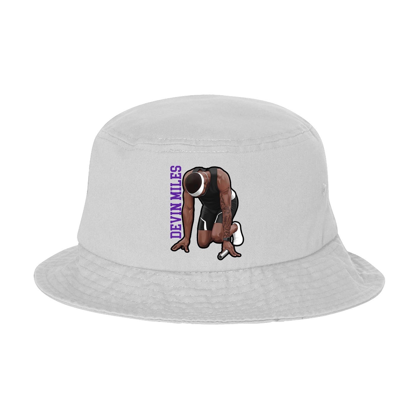 Bucket Cap — Name Vertical in White