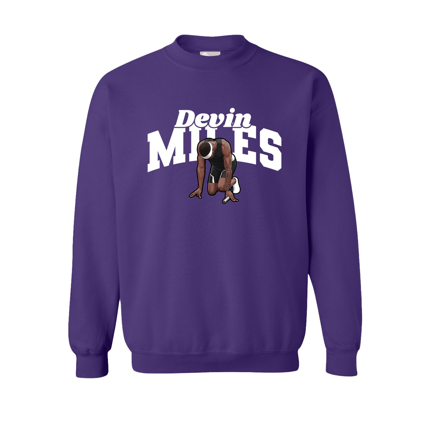 Fleece Crew — Signature Arch in Purple