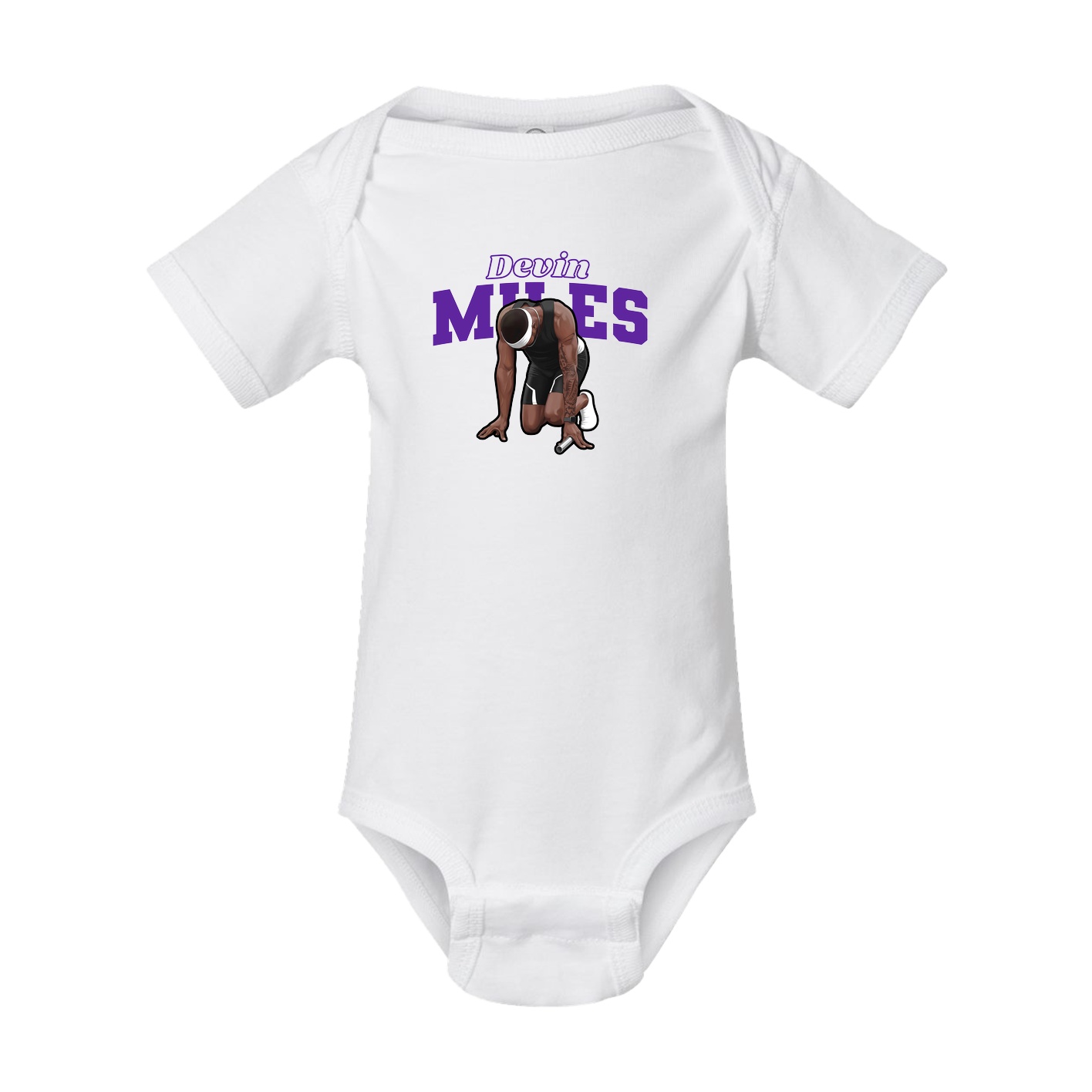 Baby Onesie — Name Arch in White