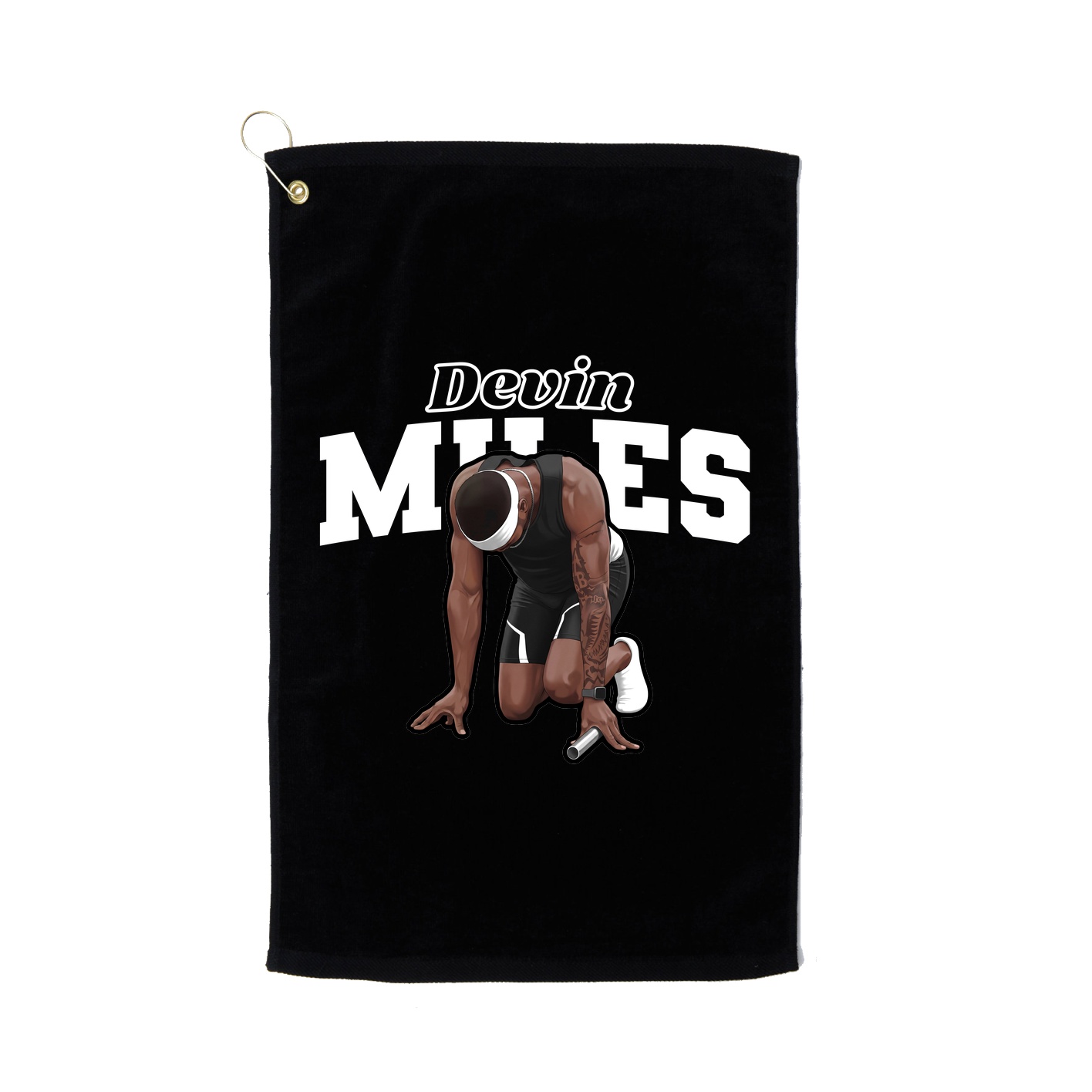 Golf Towel — Name Arch in Black