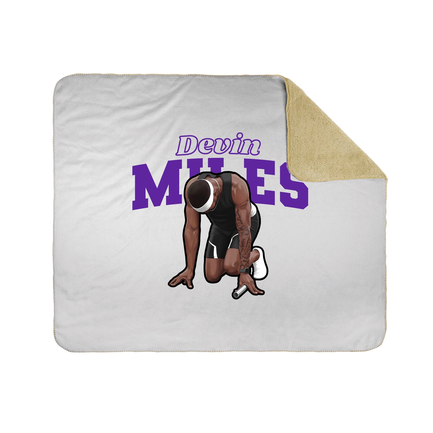 Throw Blanket — Name Arch in White