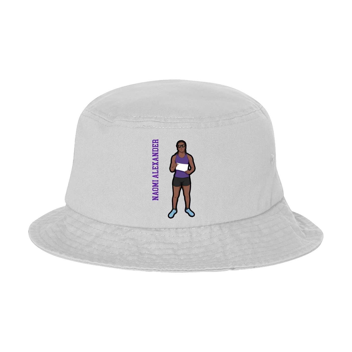 Bucket Cap — Name Vertical in White