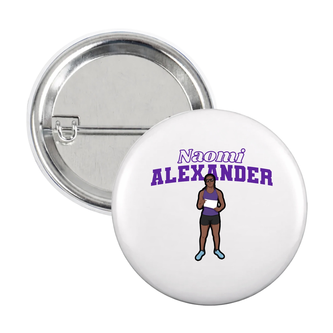 Game Day Button — Name Arch in White