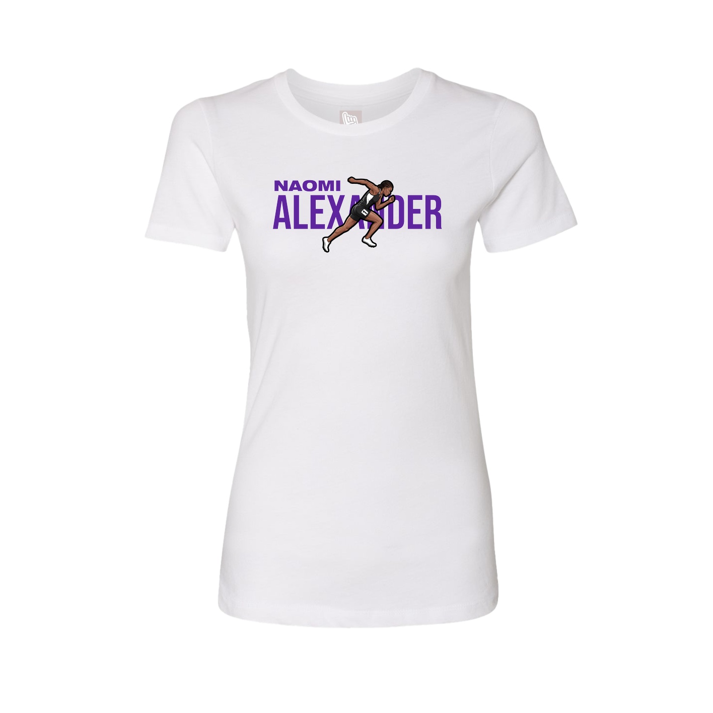 Fitted Women's Tee — Player Name in White