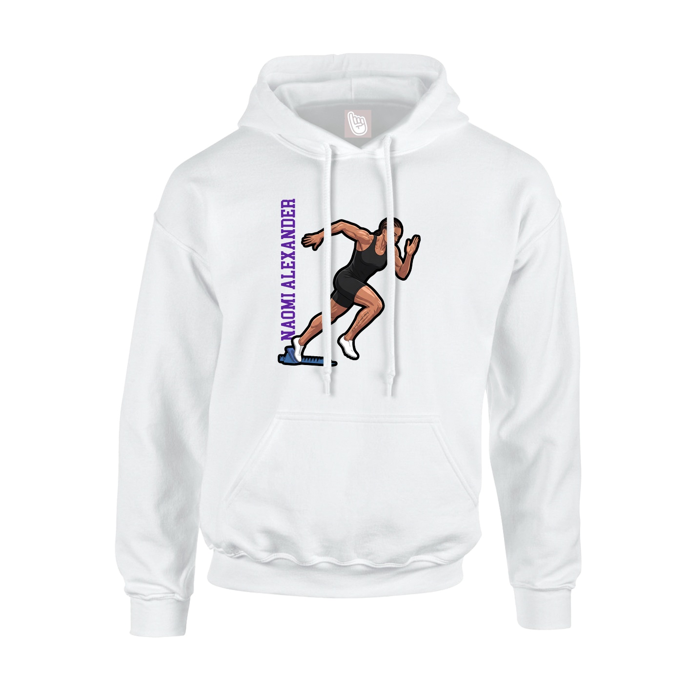 Hoodie — Name Vertical in White