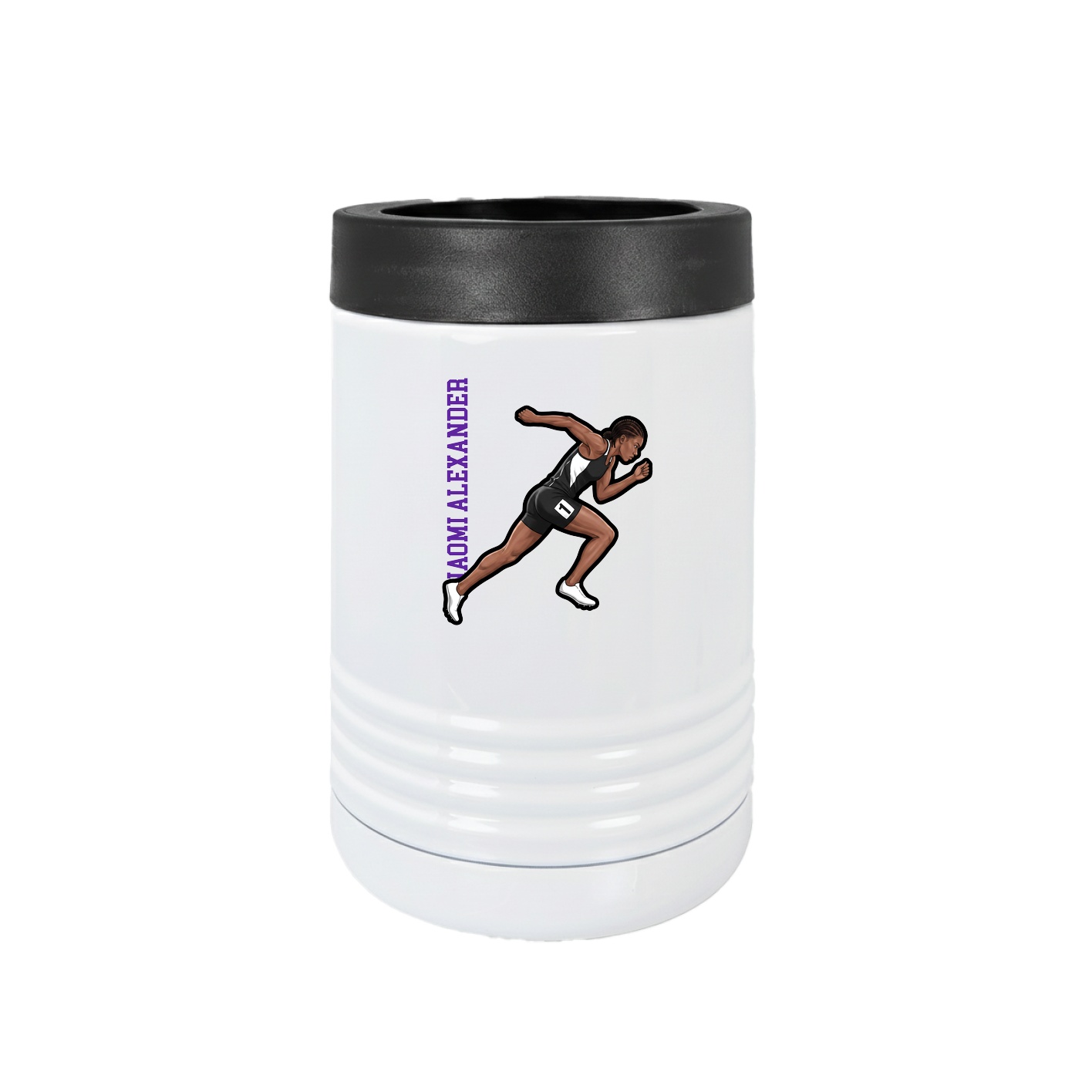 Beverage Holder — Name Vertical in White