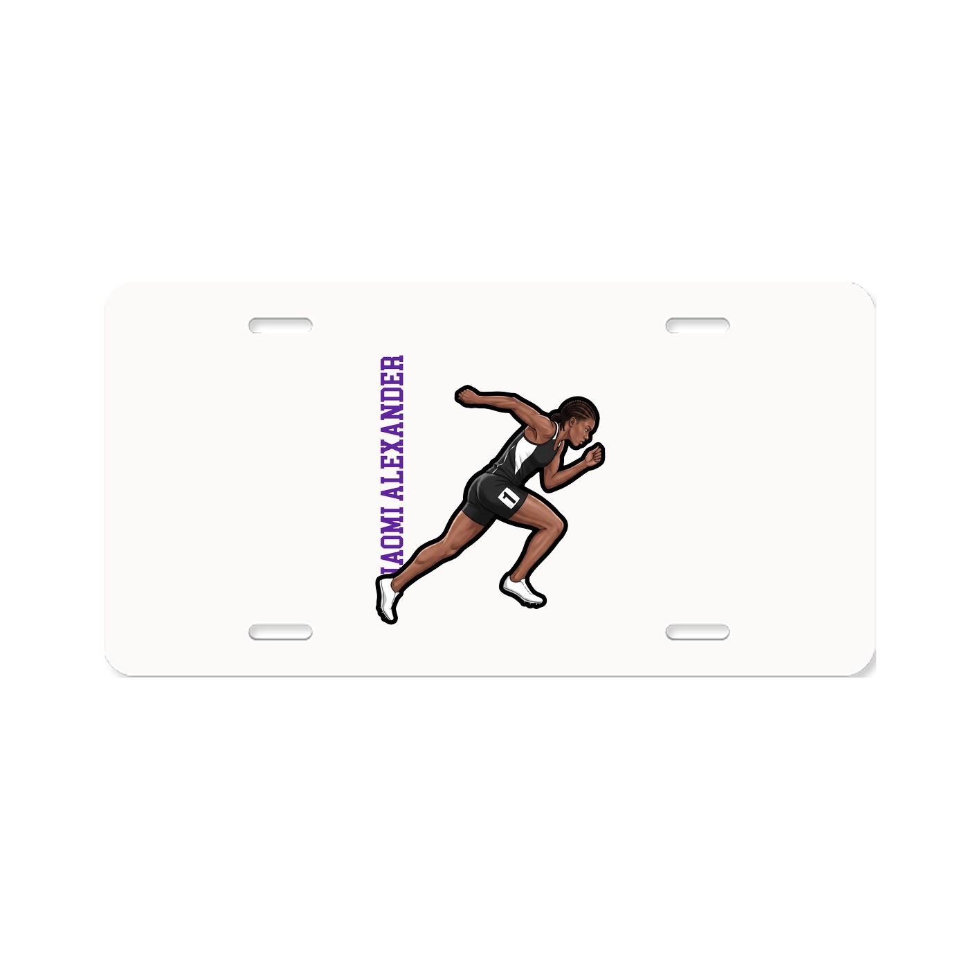 License Plate — Name Vertical in Classic