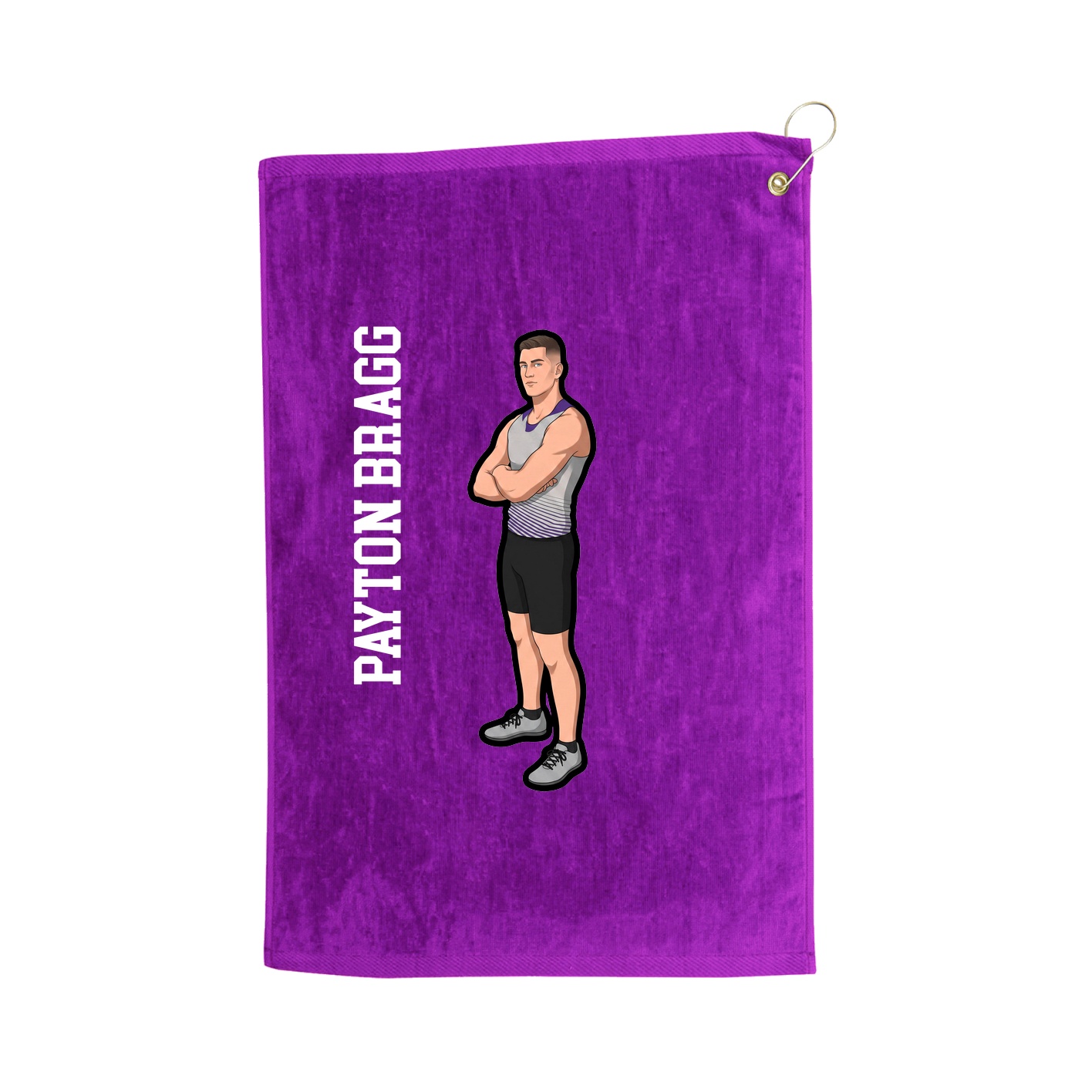 Golf Towel — Name Vertical in Purple