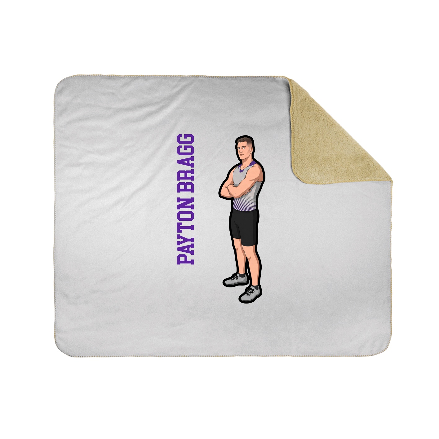 Throw Blanket — Name Vertical in White