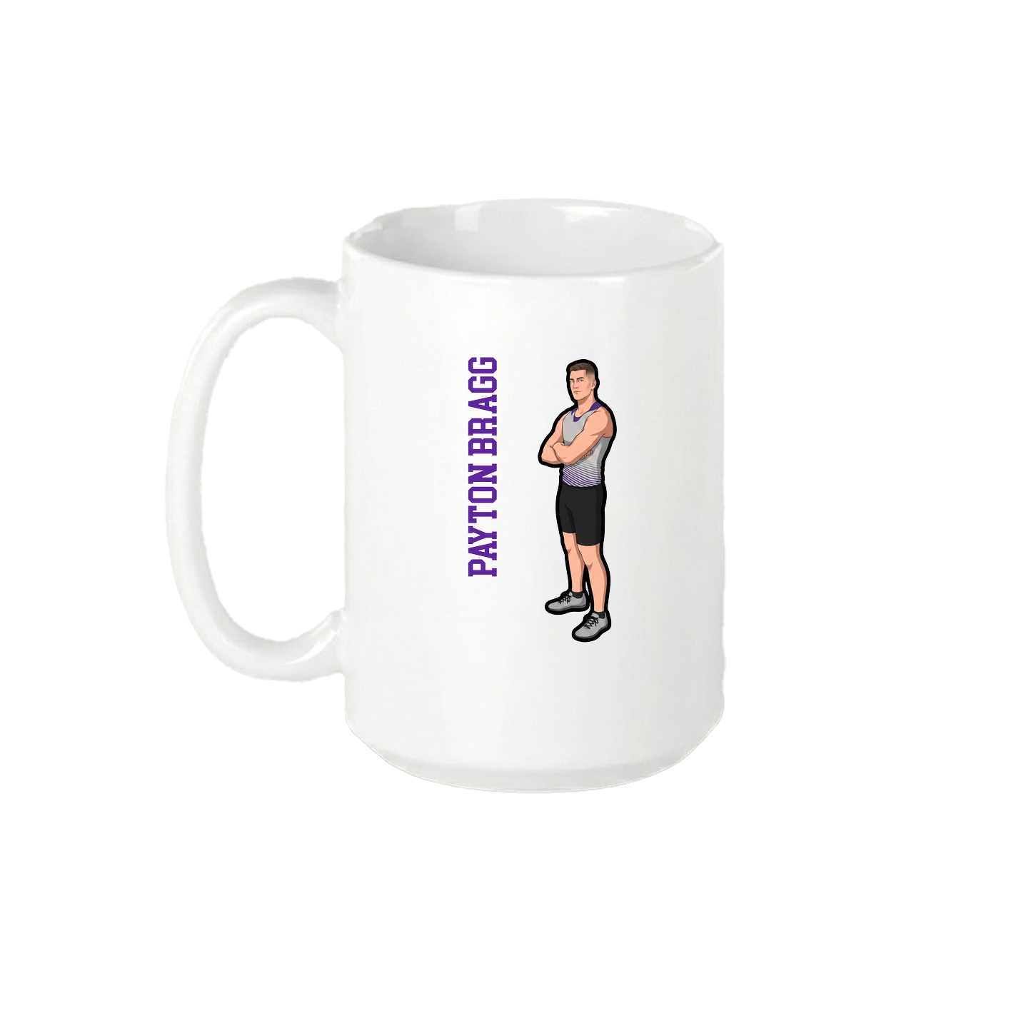 15oz Coffee Mug — Name Vertical in White