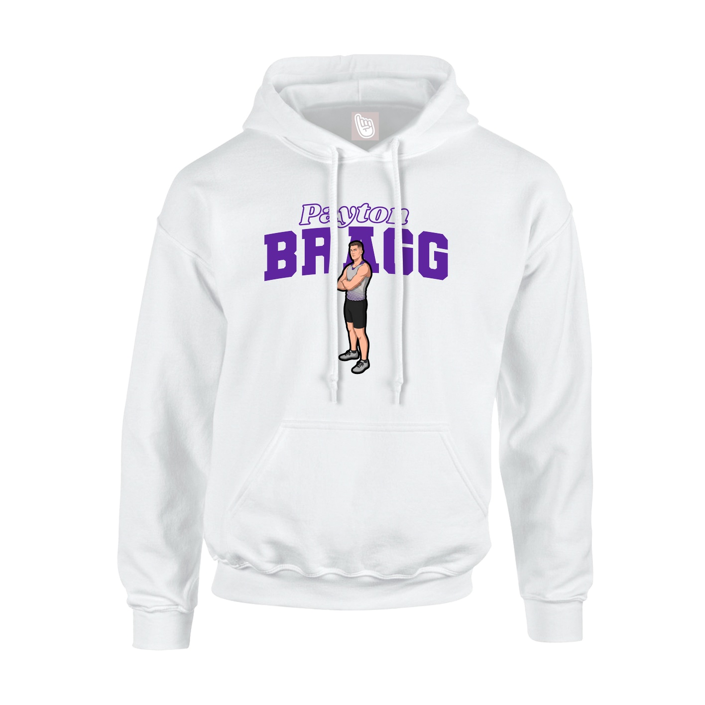 Youth Hoodie — Name Arch in White