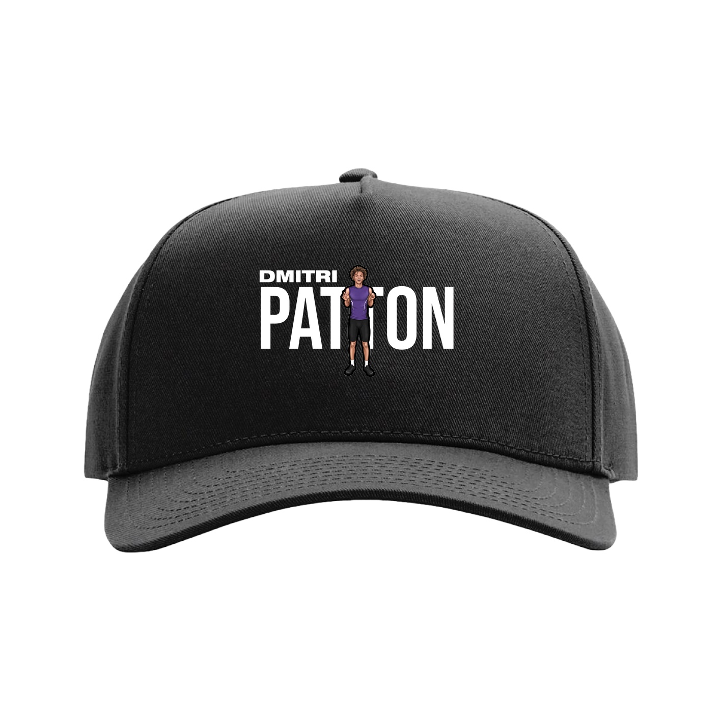 Full Fabric Five-Panel Champ Cap — Player Name in Black