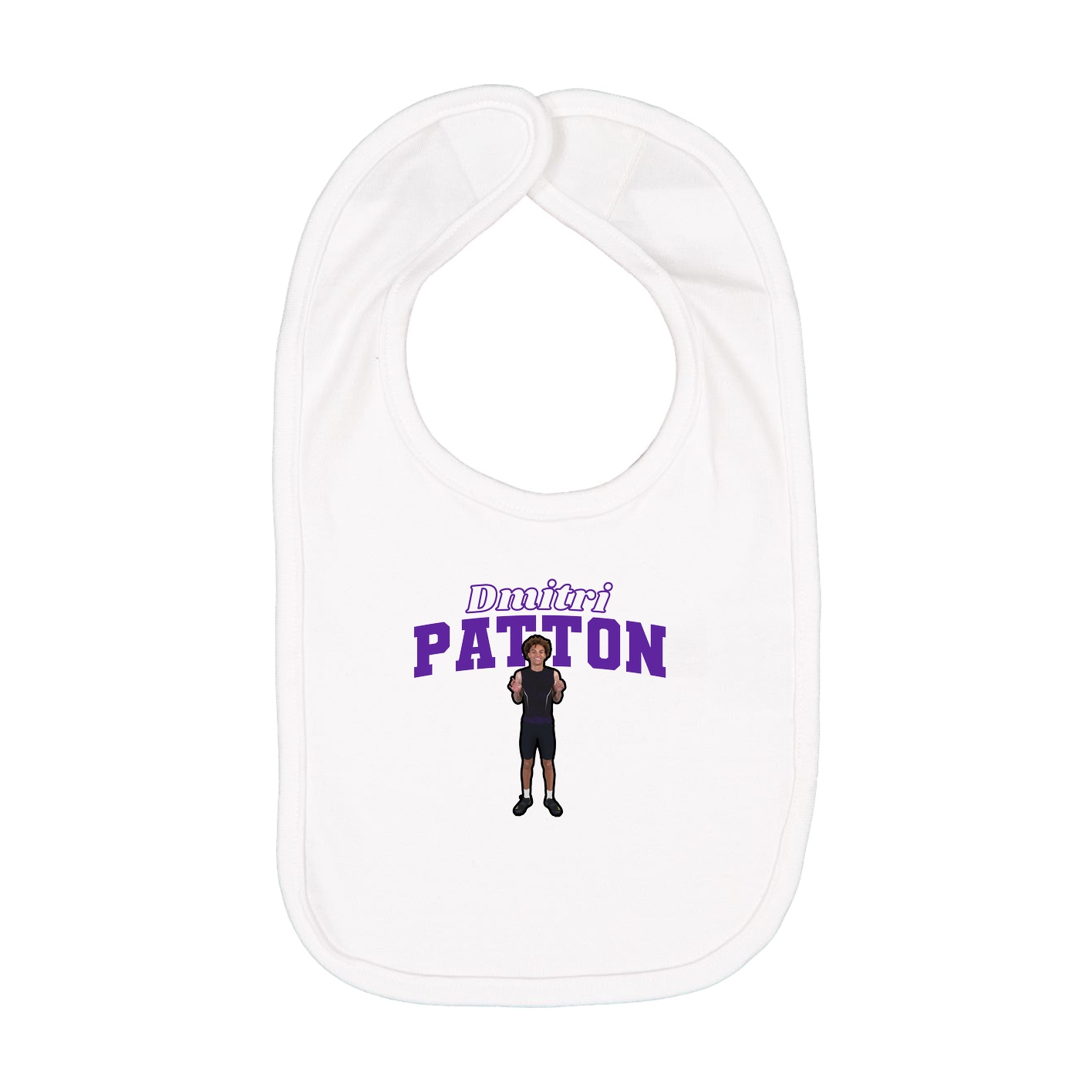 Infant Bib — Name Arch in White