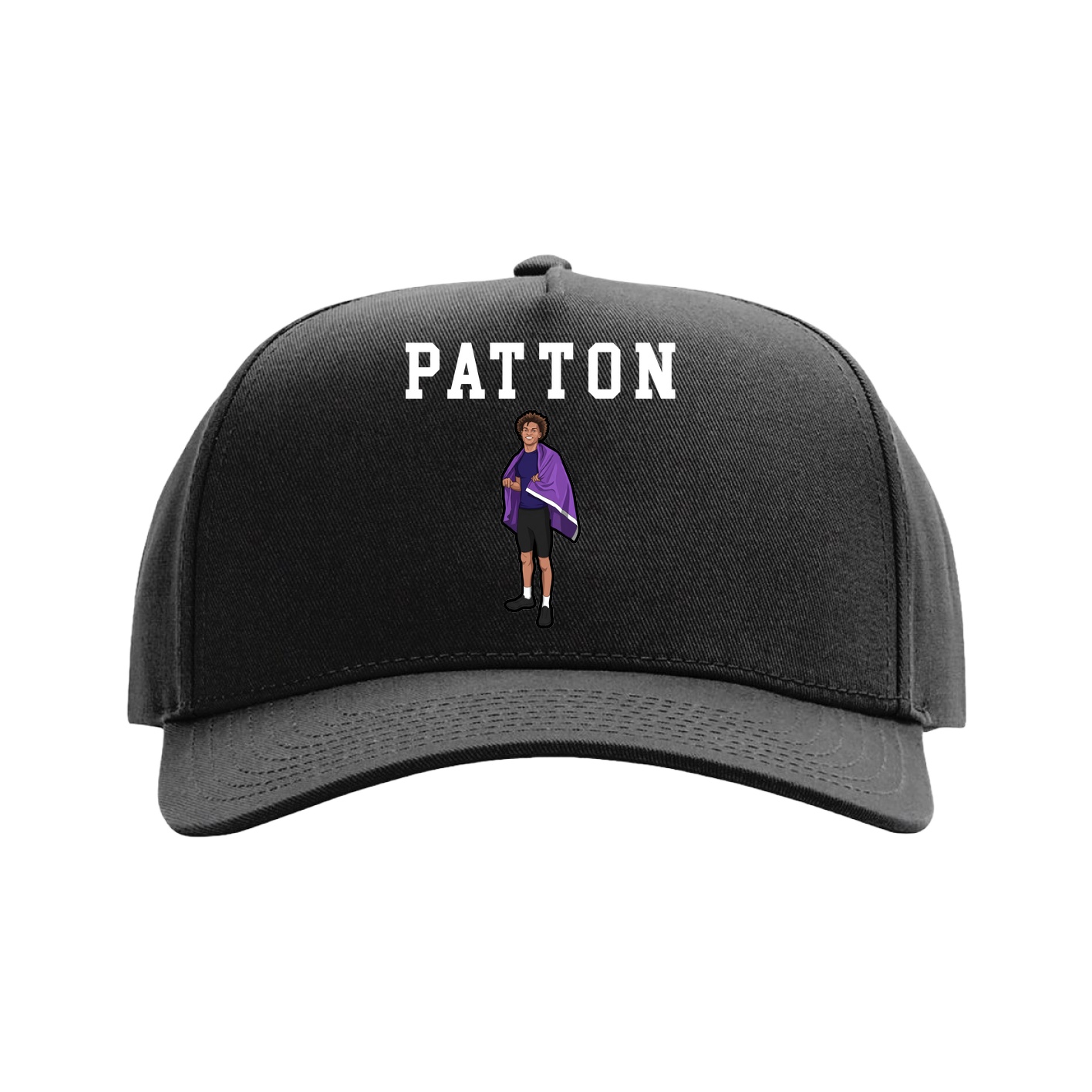 Full Fabric Five-Panel Champ Cap — Shirsey in Black