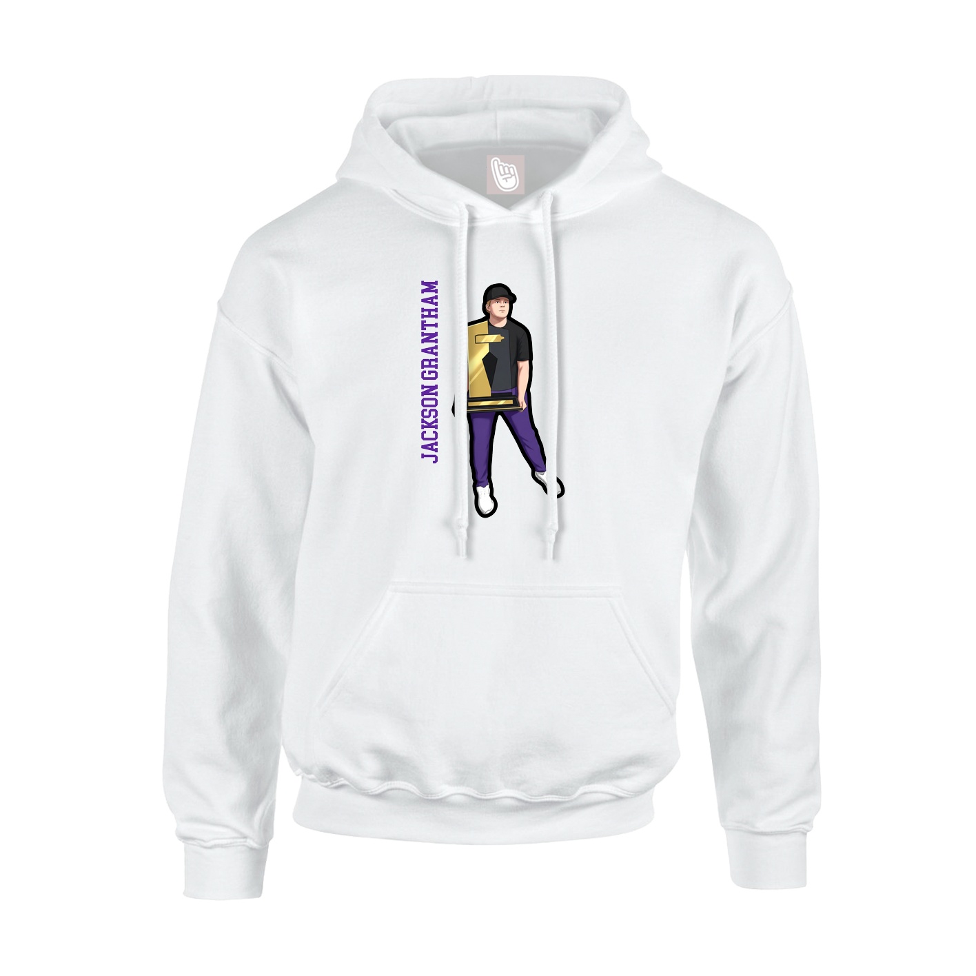 Hoodie — Name Vertical in White