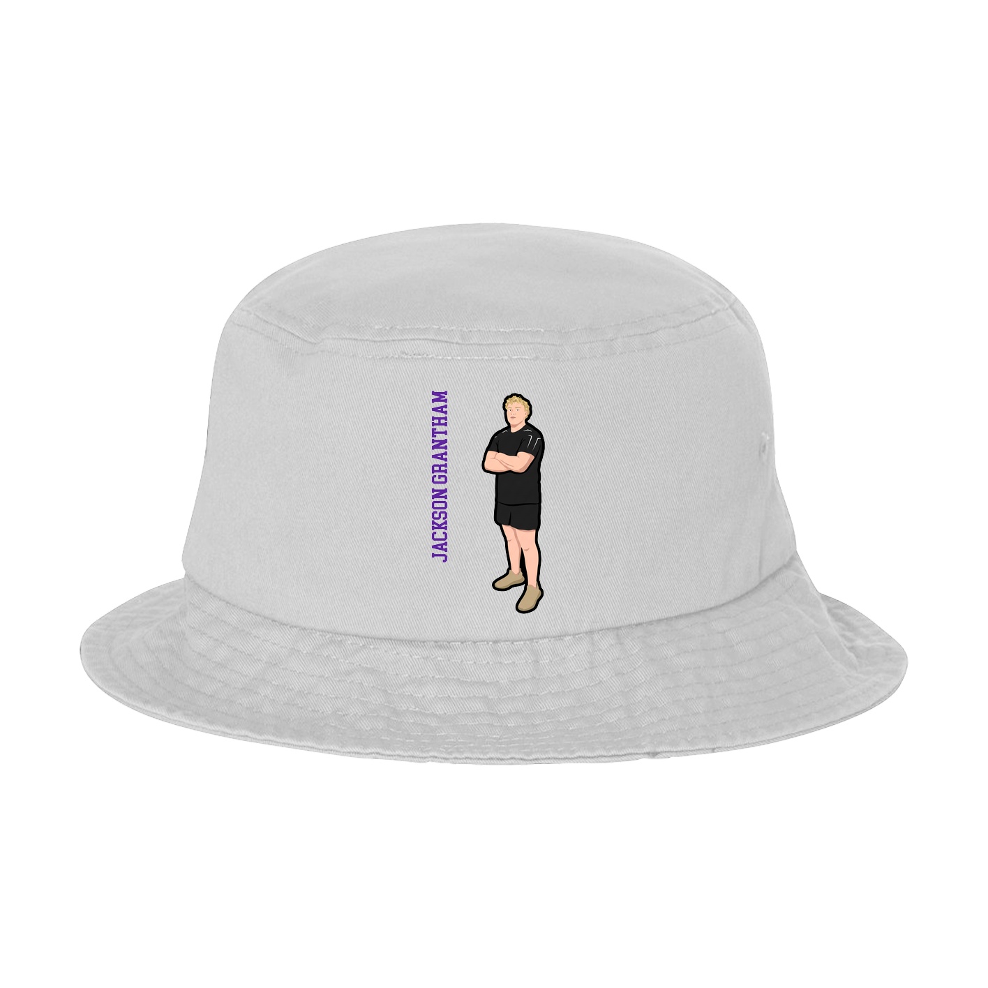 Bucket Cap — Name Vertical in White