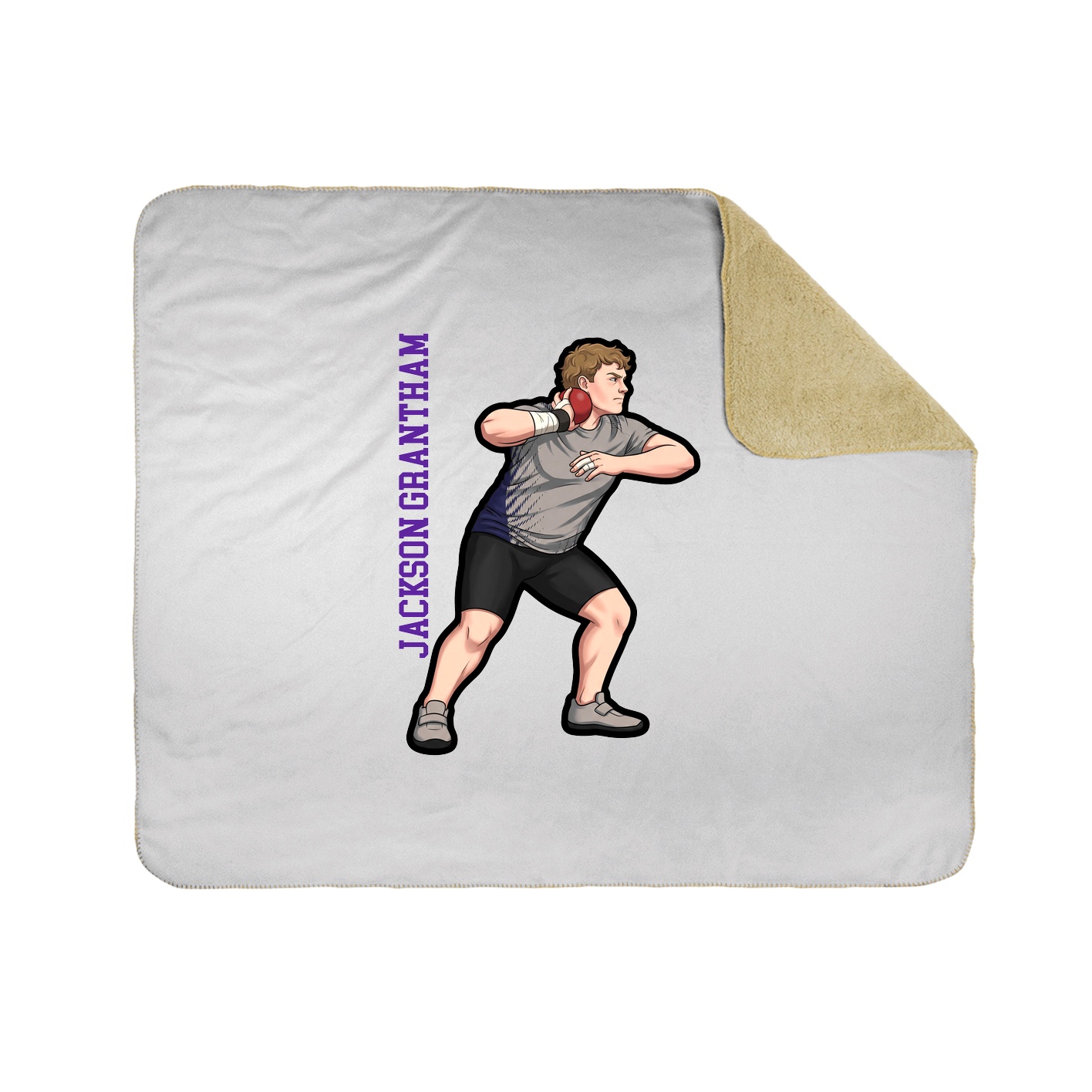 Throw Blanket — Name Vertical in White