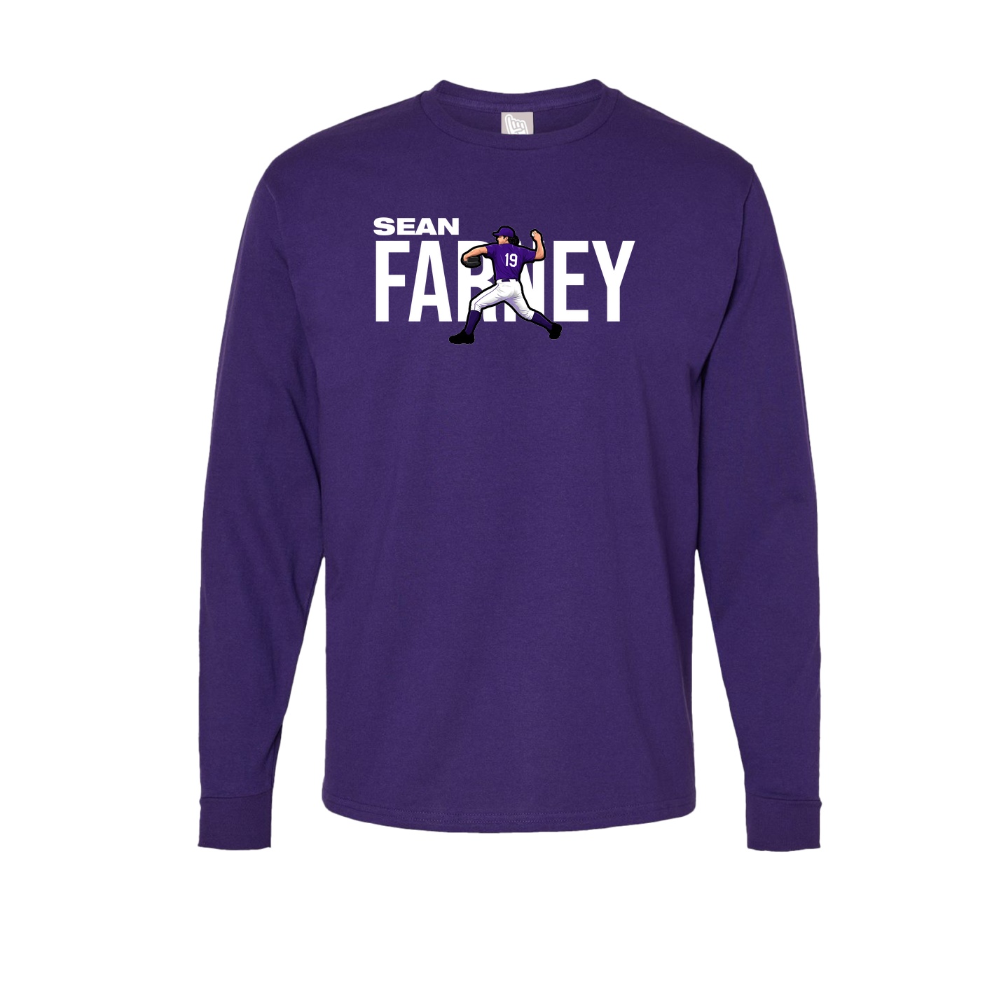 Long Sleeve Tee — Player Name in Purple