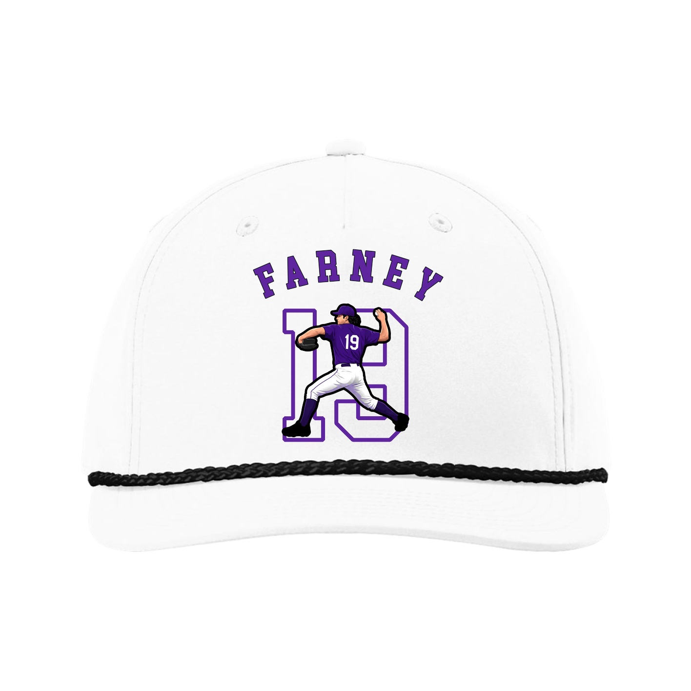 Five-Panel Classic Rope Cap — Shirsey Arch in White