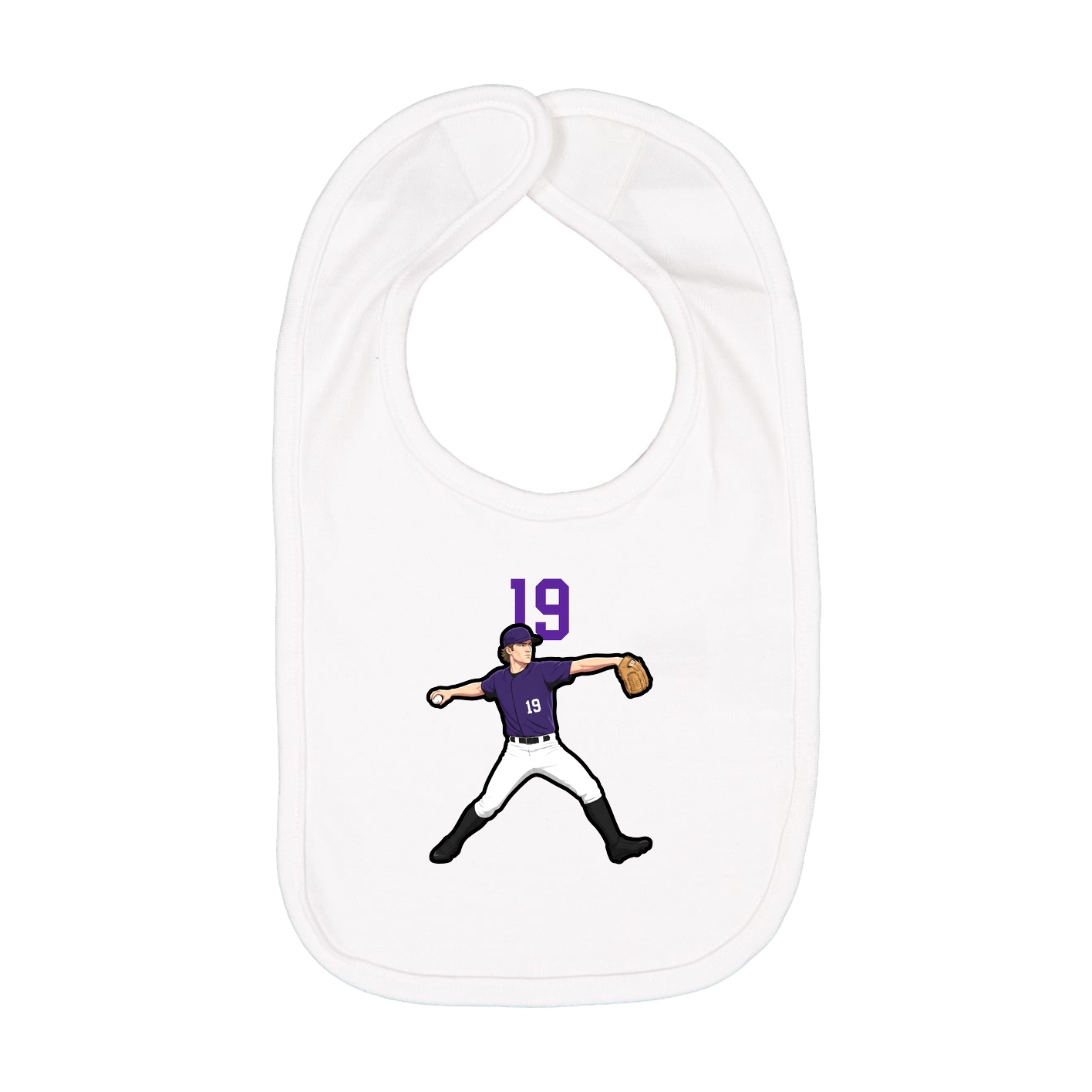 Infant Bib — Number Top in White