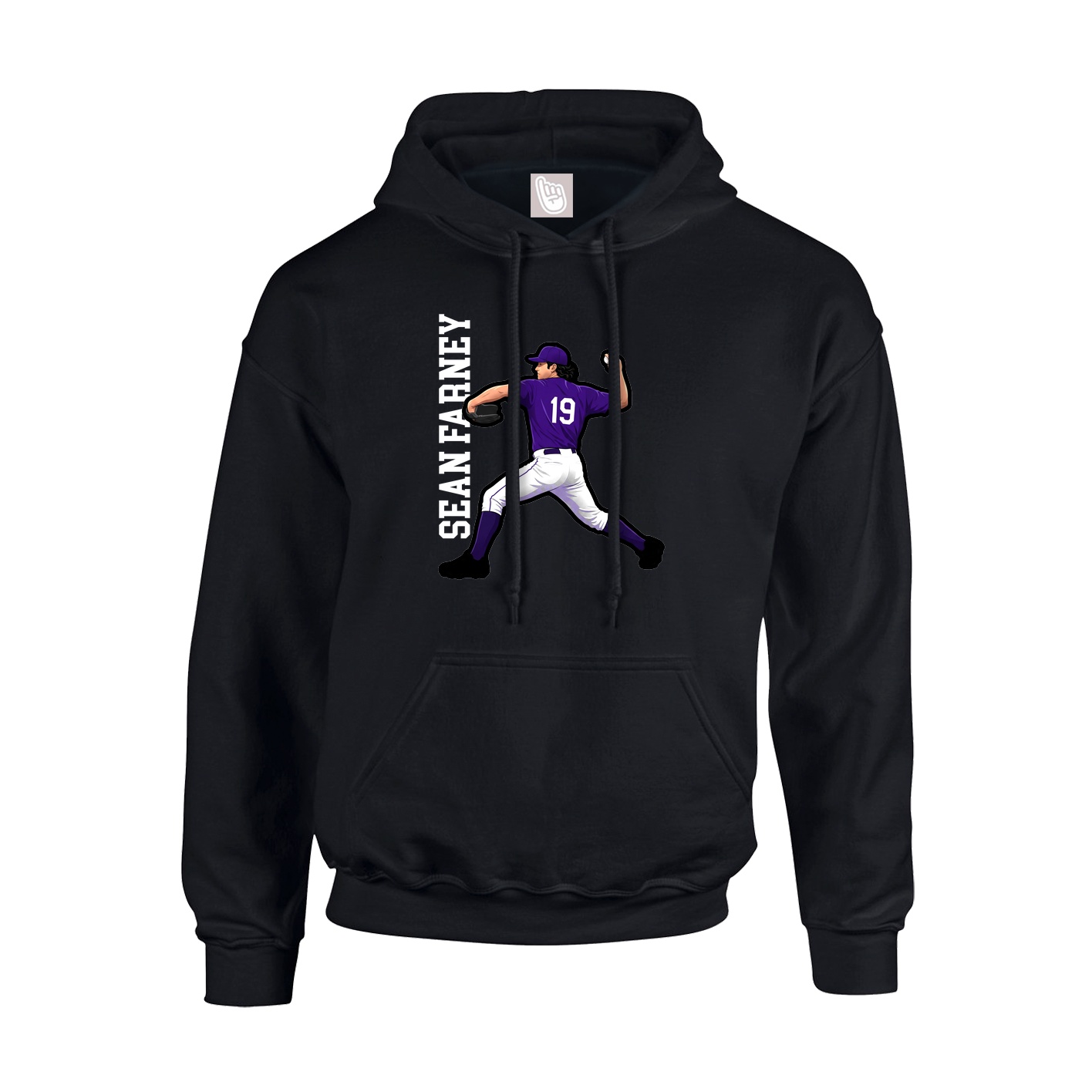 Youth Hoodie — Name Vertical in Black