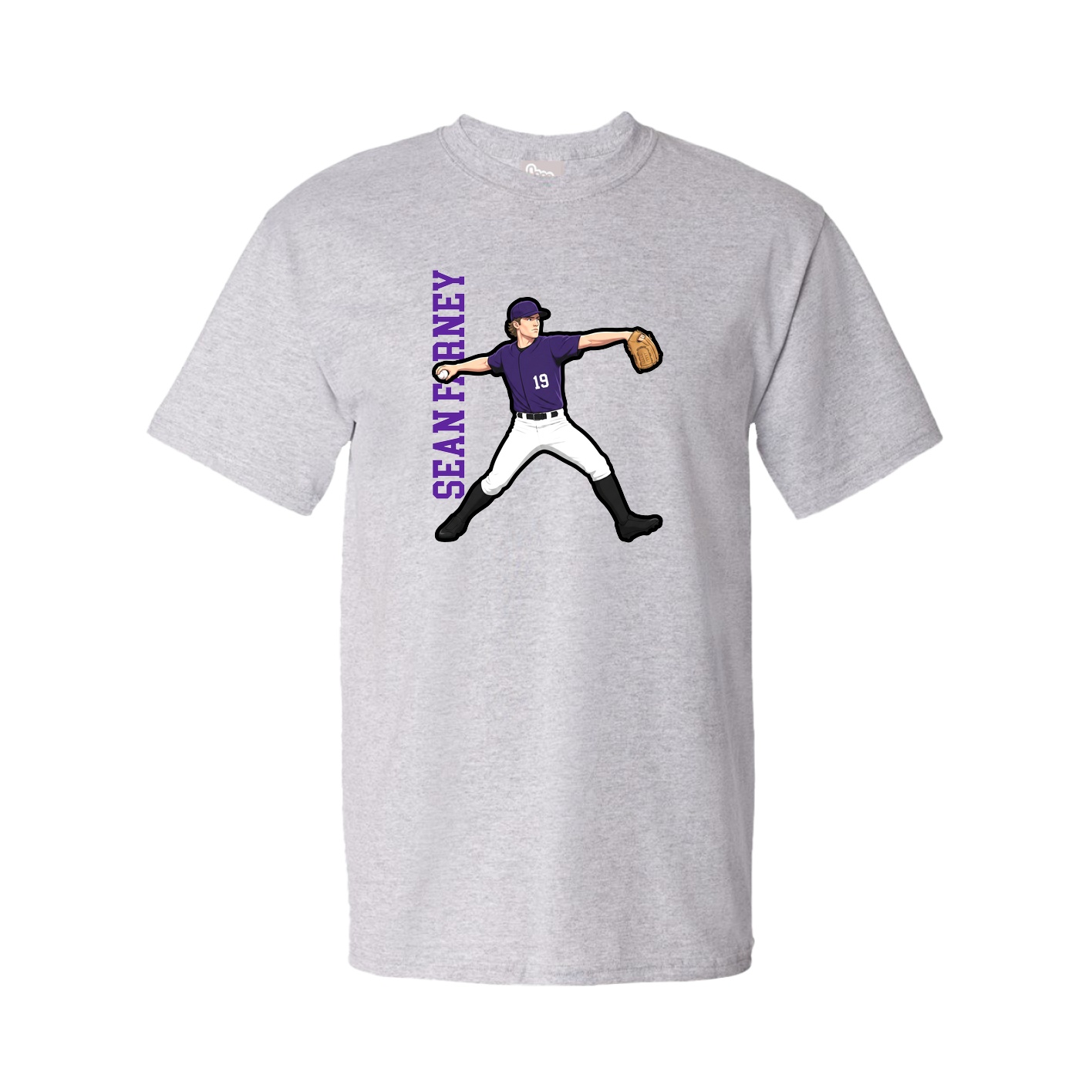 Tee — Name Vertical in Grey