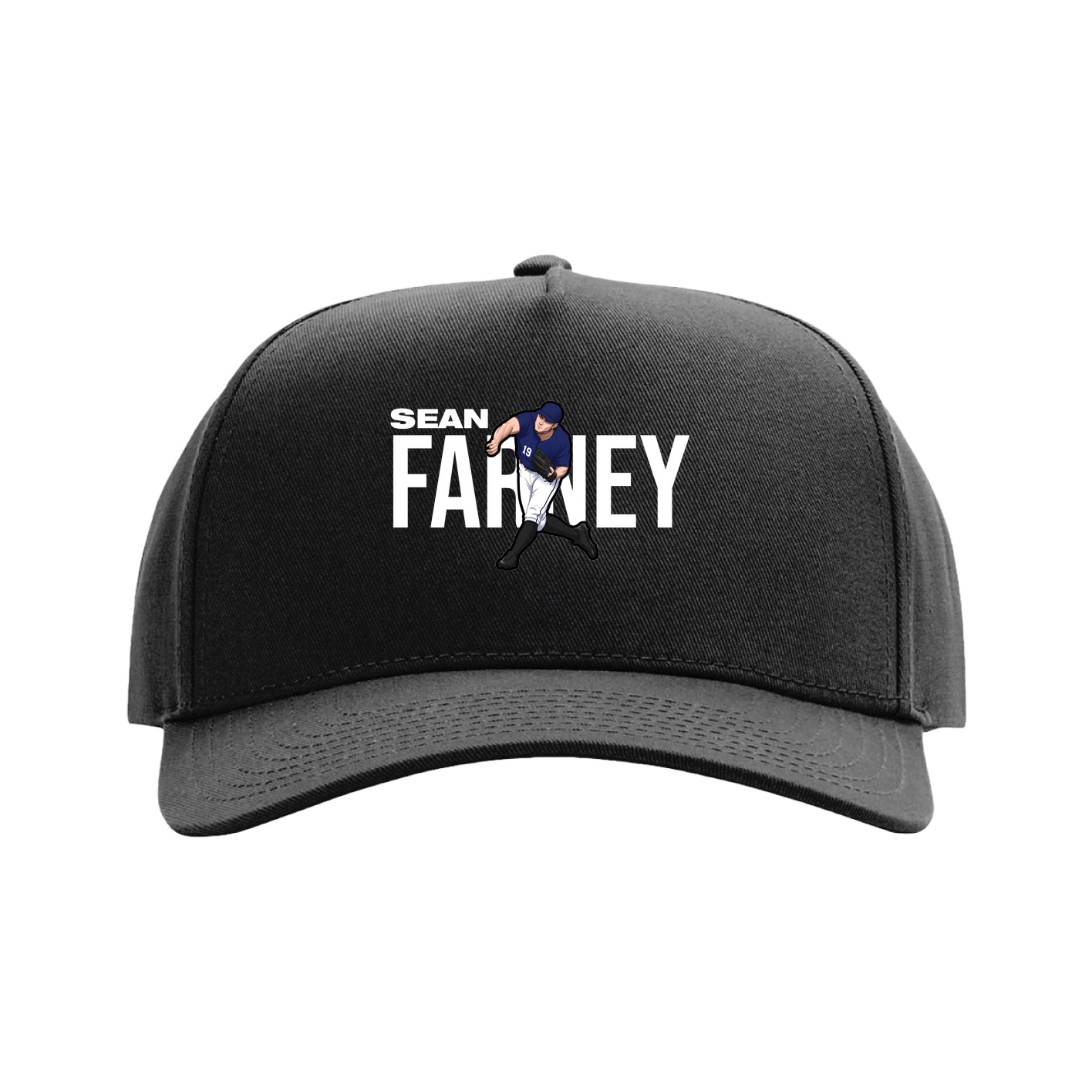 Full Fabric Five-Panel Champ Cap — Player Name in Black
