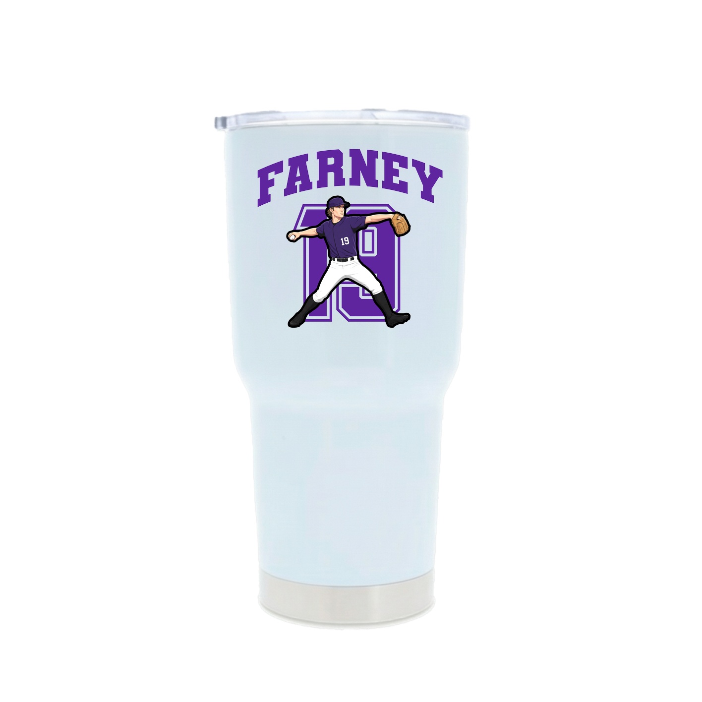 30oz Stainless Steel Tumbler — Number in White