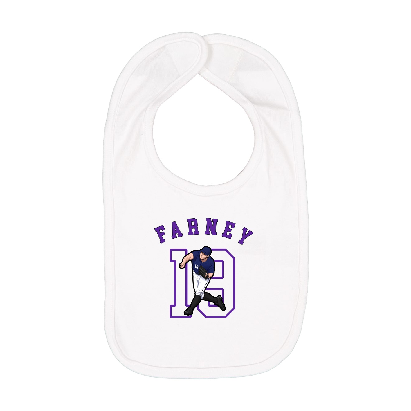Infant Bib — Shirsey Arch in White