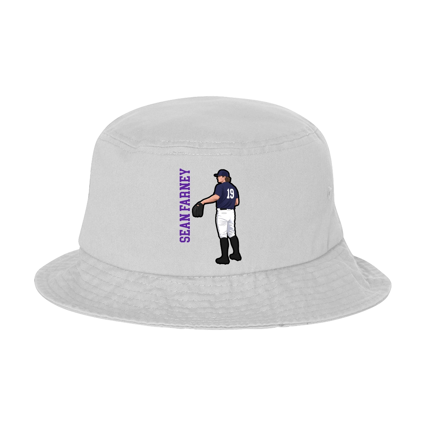 Bucket Cap — Name Vertical in White