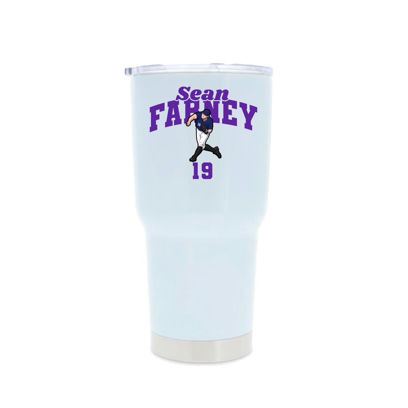 30oz Stainless Steel Tumbler — Signature Arch in White
