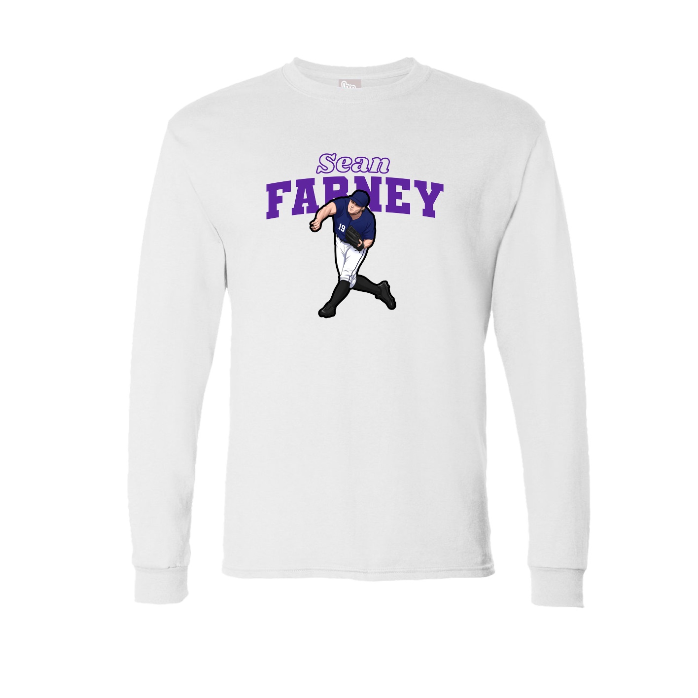 Long Sleeve Tee — Name Arch in White