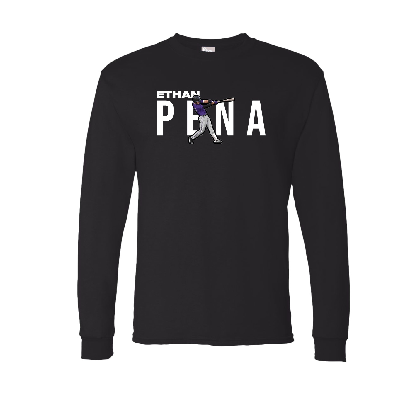 Long Sleeve Tee — Player Name in Black