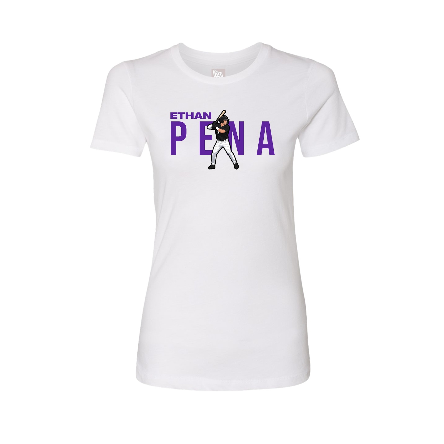 Fitted Women's Tee — Player Name in White