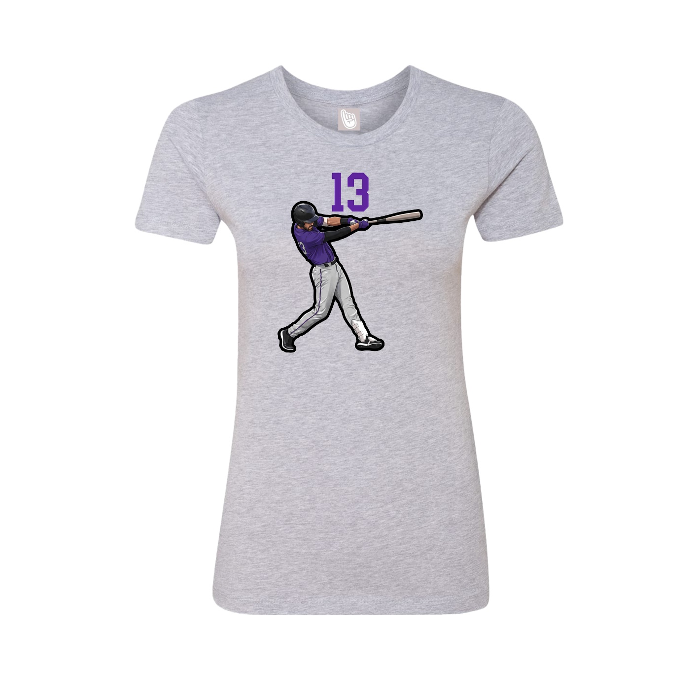 Fitted Women's Tee — Number Top in Grey