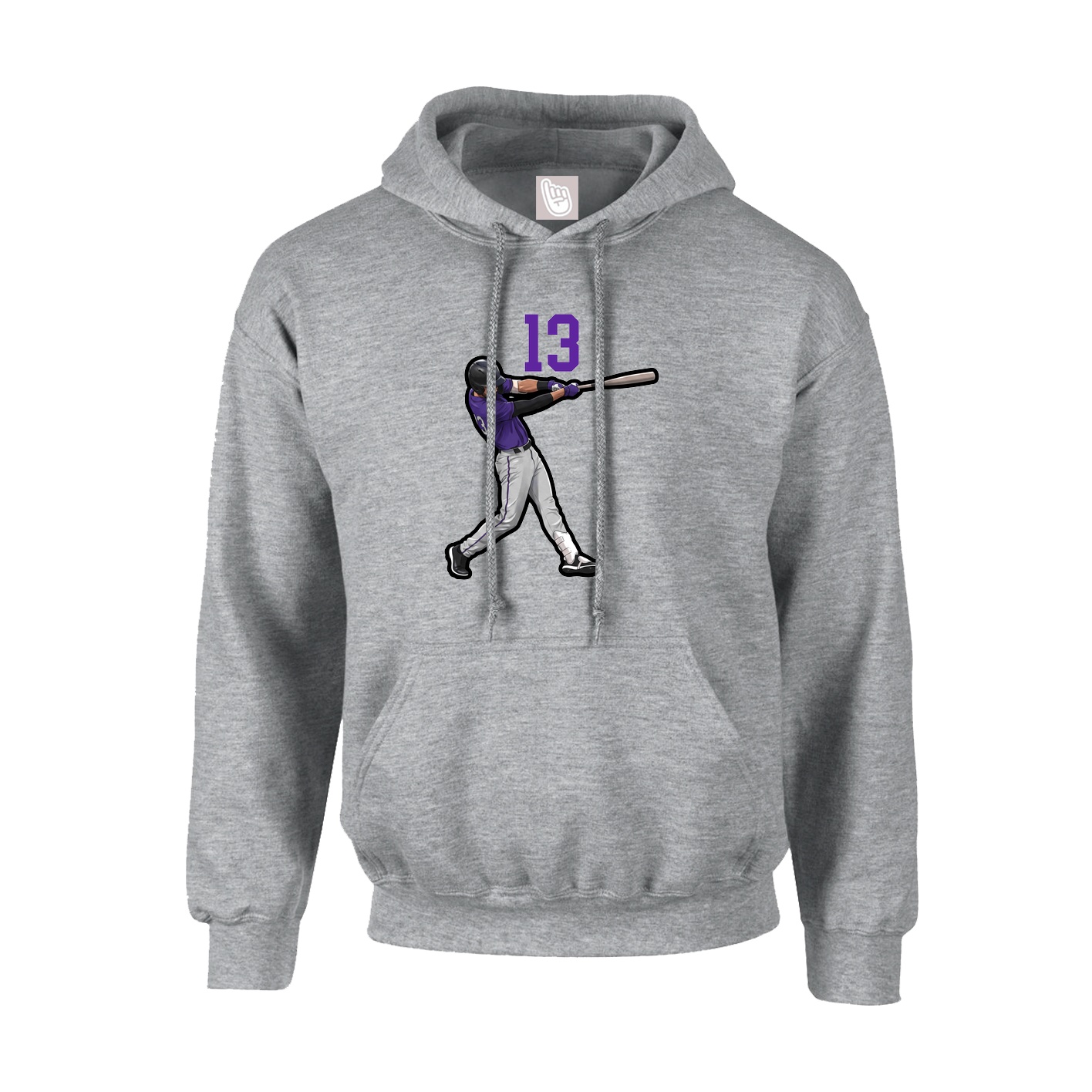 Youth Hoodie — Number Top in Grey