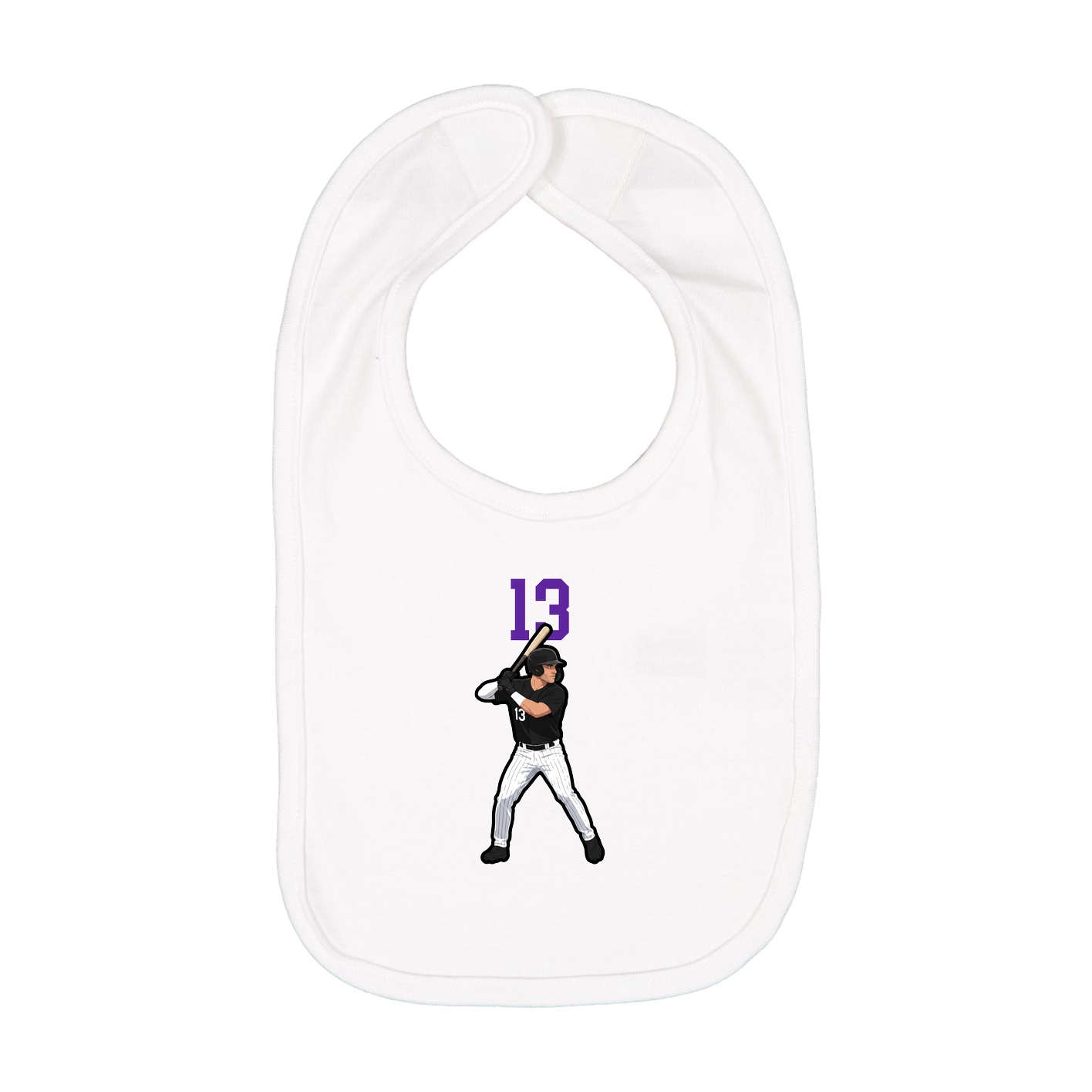 Infant Bib — Number Top in White