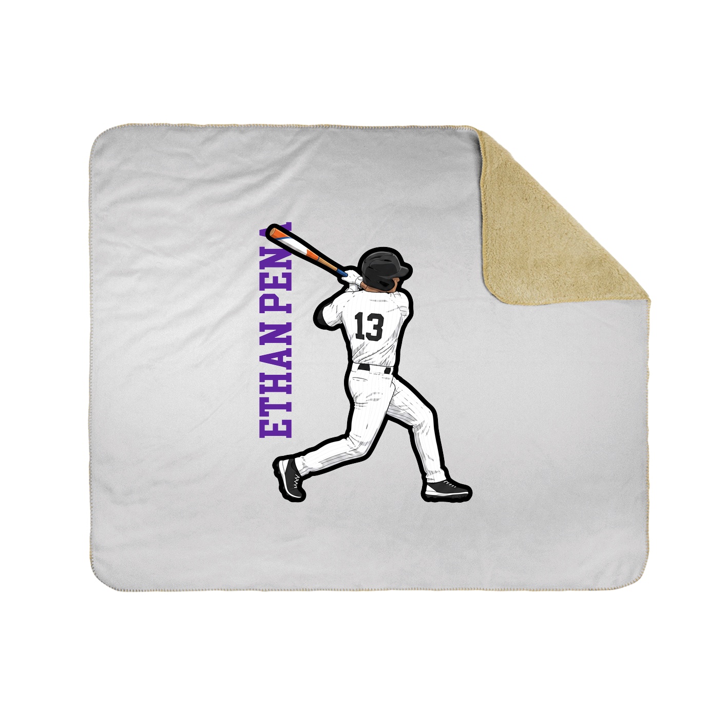 Throw Blanket — Name Vertical in White