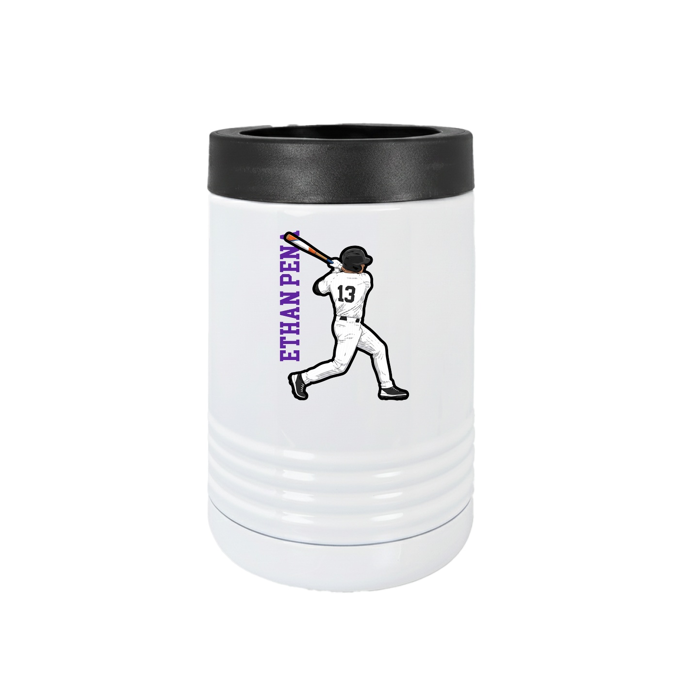 Beverage Holder — Name Vertical in White