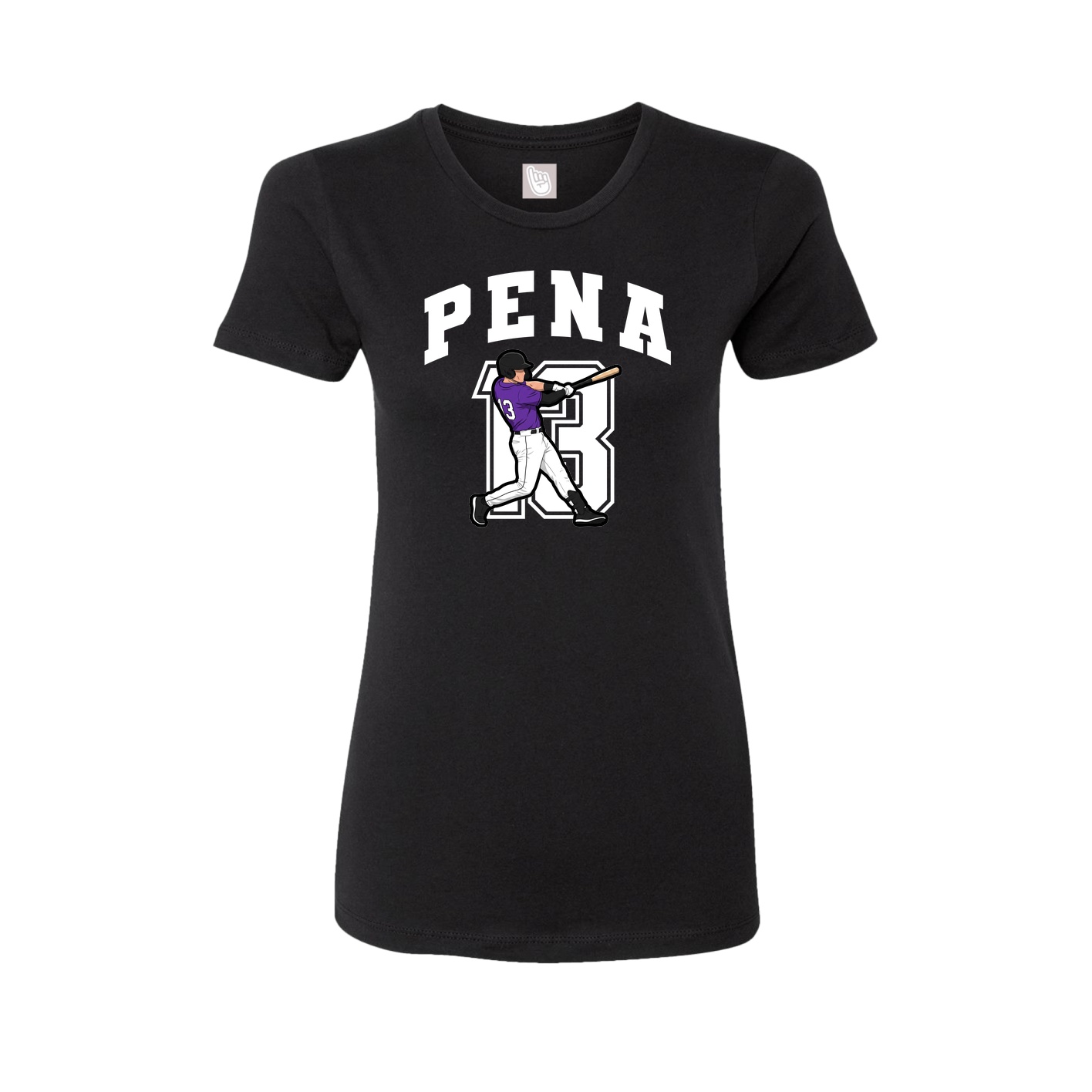 Fitted Women's Tee — Number in Black