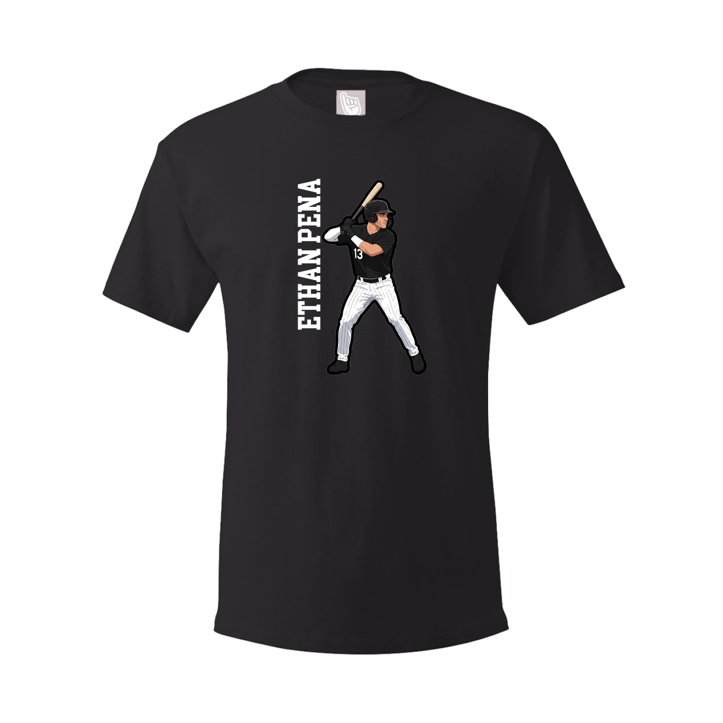 Youth Tee — Name Vertical in Black