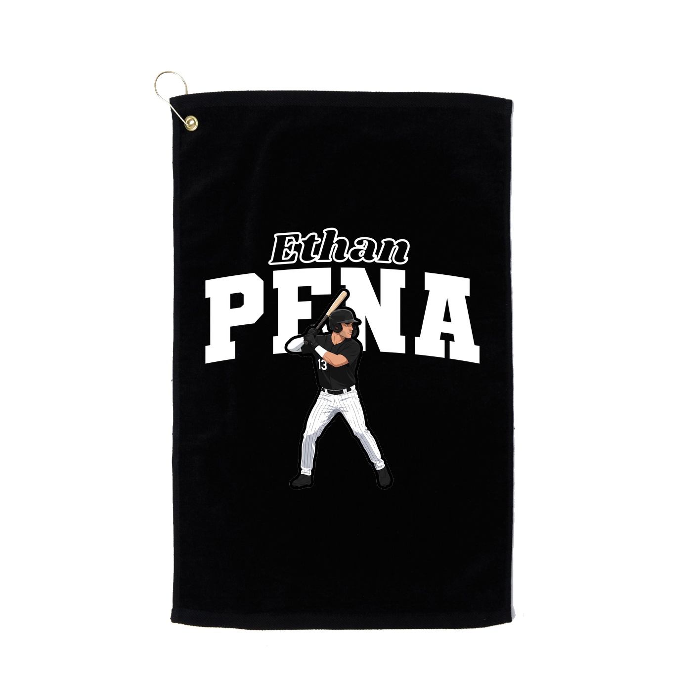 Golf Towel — Name Arch in Black