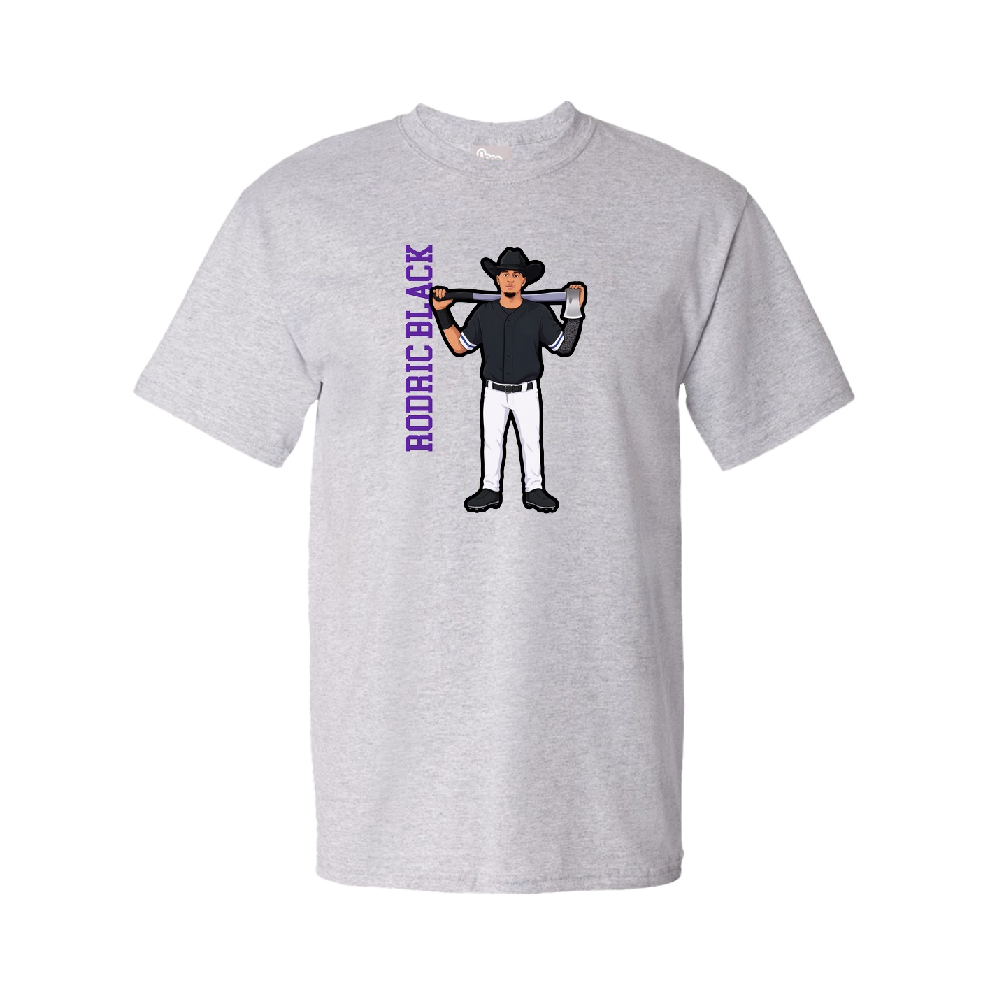 Tee — Name Vertical in Grey