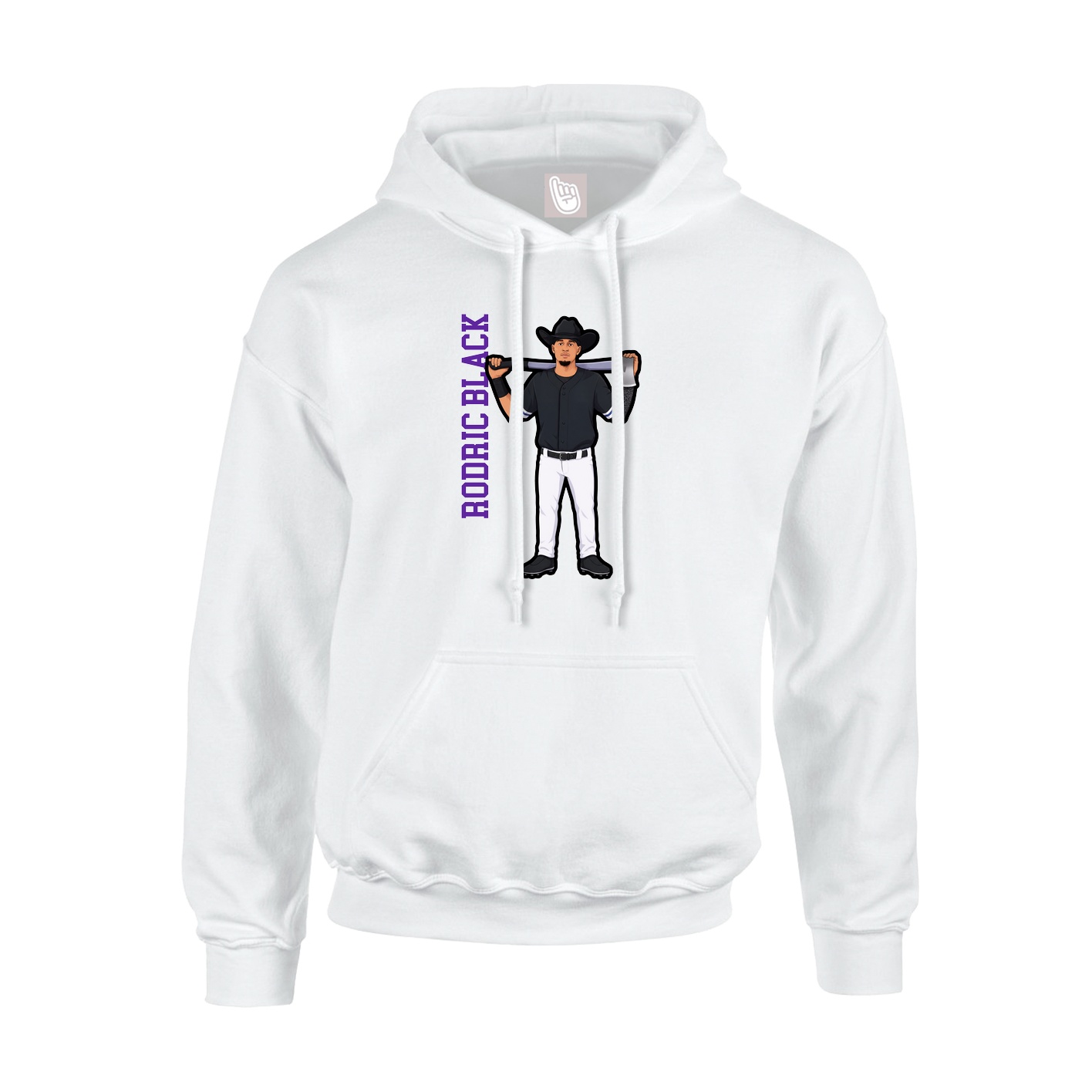 Hoodie — Name Vertical in White