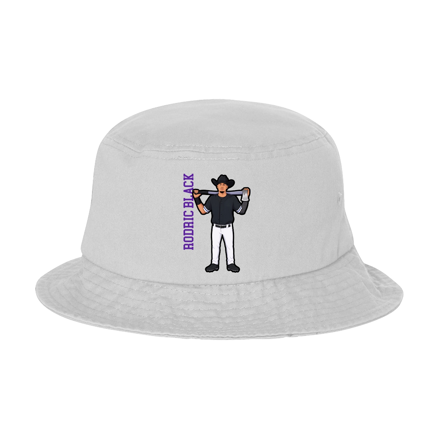 Bucket Cap — Name Vertical in White